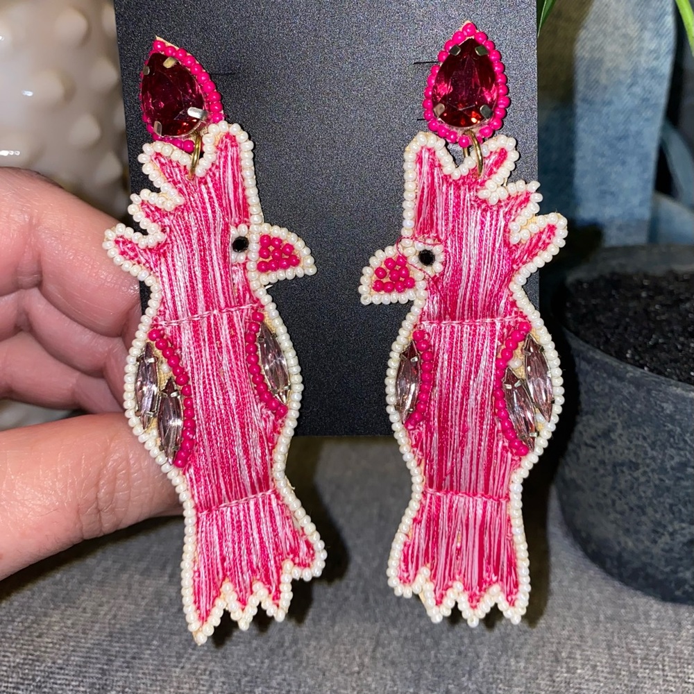Parrot threaded summer festival vacation earrings